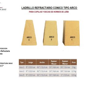 Ladrillo Refractario Cupula Arco 1, 2 y 3