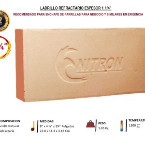 Ladrillo Refractario Dividido 1 1/4"