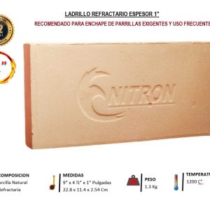 Ladrillo Refractario Dividido 1"